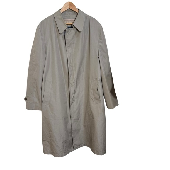 Christian Dior Monsieur vintage tan trench coat wool plaid lined size 44L - Picture 1 of 6